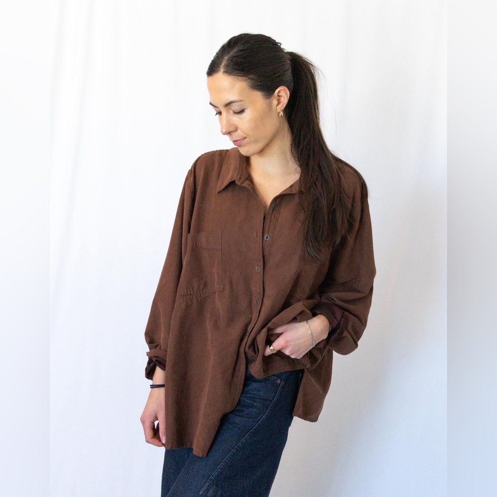Suede Button Down